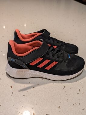 Adidas Girl's Sneakers Black and Coral Size 2